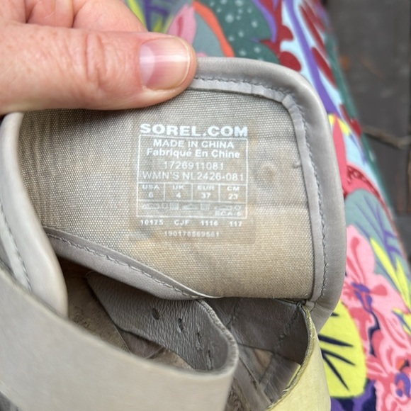 Sorel Addington Cuff Gray and Yellow Women's Sandals size 6 - Picture 7 of 8